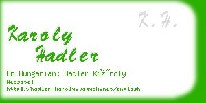 karoly hadler business card